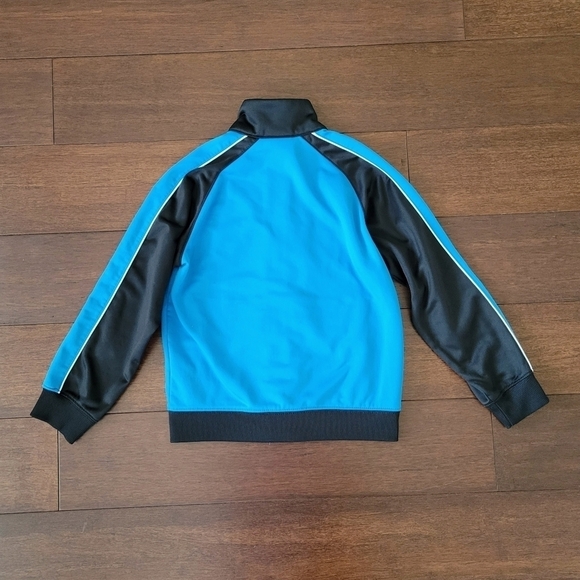 Nike Boys Blue & Black Colorblock Spellout Zip-Up Athletic Track Jacket Size 6 - Picture 3 of 7